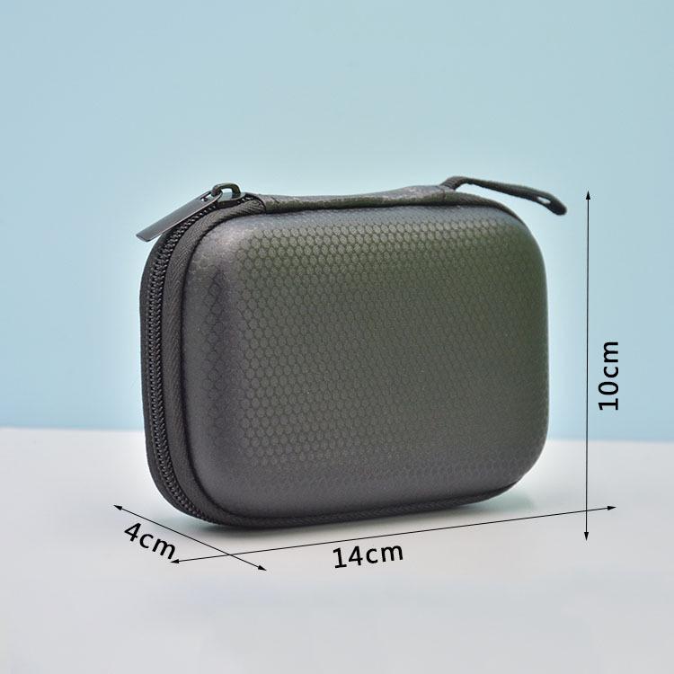 EVA Shockproof & Waterproof Storage Bag - Black, Portable Hard Drive & Cable Organizer with Earphone Compartment
