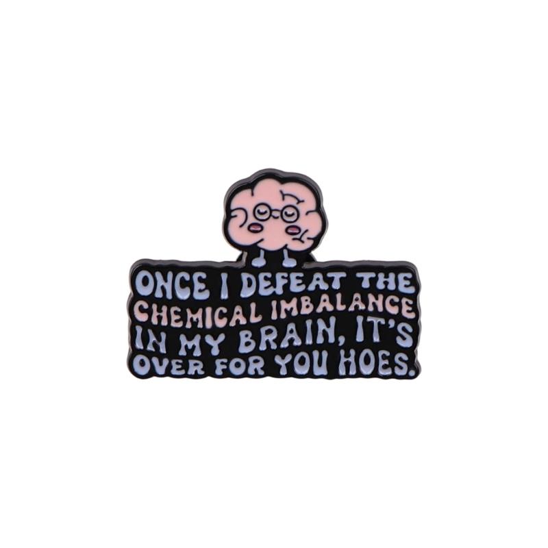 Stylish Enamel Brooch Pin Compacts Design Humorous Quote Design Metal Badges For Outfits Backpacks Daily Wear Decoration