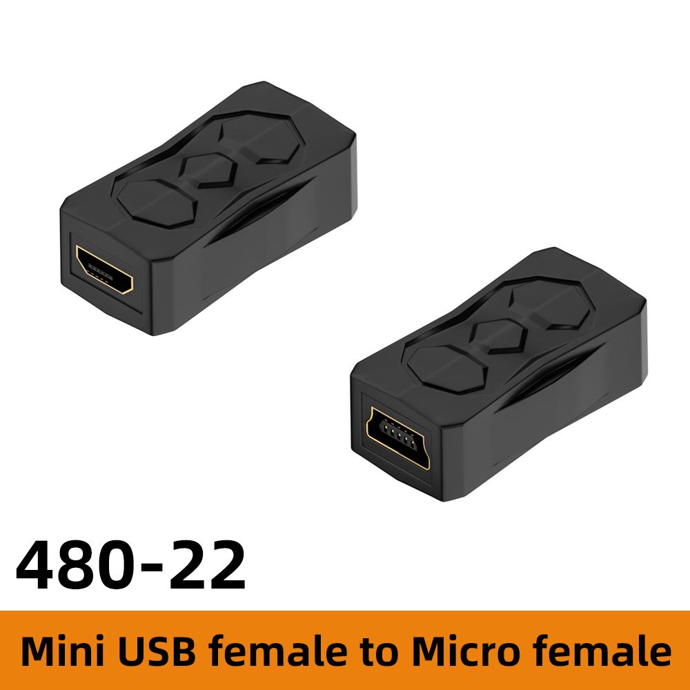 2 Stück USB auf Micro USB Mini USB Adapter Konverter USB Stecker auf Buchse Konverter 480Mbps Anpassbar an verschiedene USB-Serien-Konverter