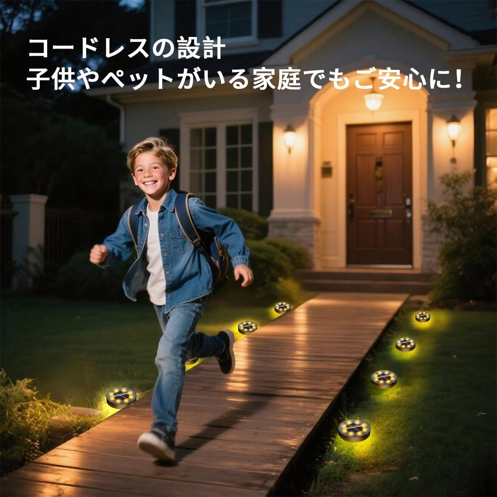 Solarleuchte, Außenbereich, IP68 Wasserdicht, Einbauleuchte, Unterwasserleuchte, Gartenleuchte, Stilvoll, Solarbetrieben, Automatisches Einschalten, Lichtsensor, Solarpanel