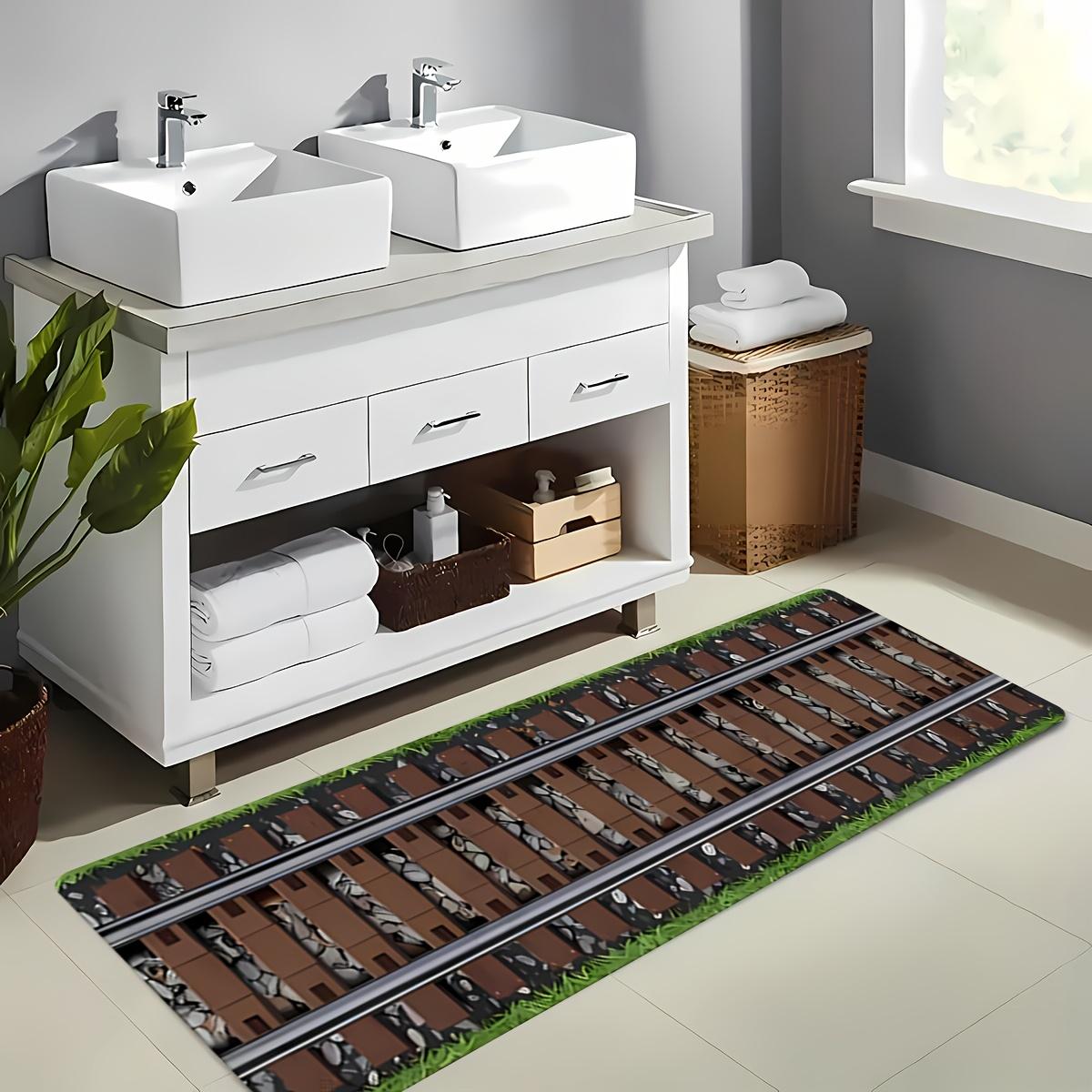 

VIKAMA Carpet Runner Floor Mat Visual Art Train Track Doormat Living Room Corridor Rectangular Carpet Kitchen Mat Runner Rug 50X150CM
