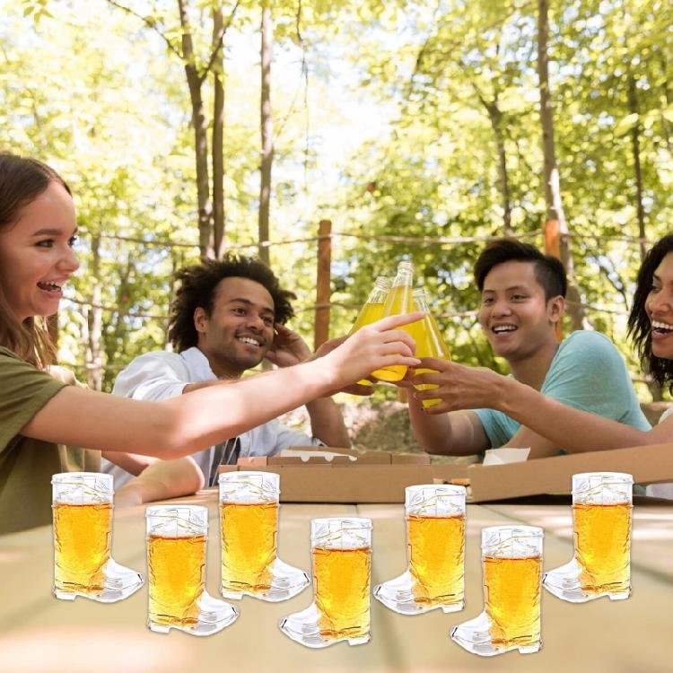 6 Pack Wine Cups Plastic Cup Drinkings Cups Cowboy Boot Shape Creative Beer Cups Plastic Cocktail Cups for Beverage Wine
