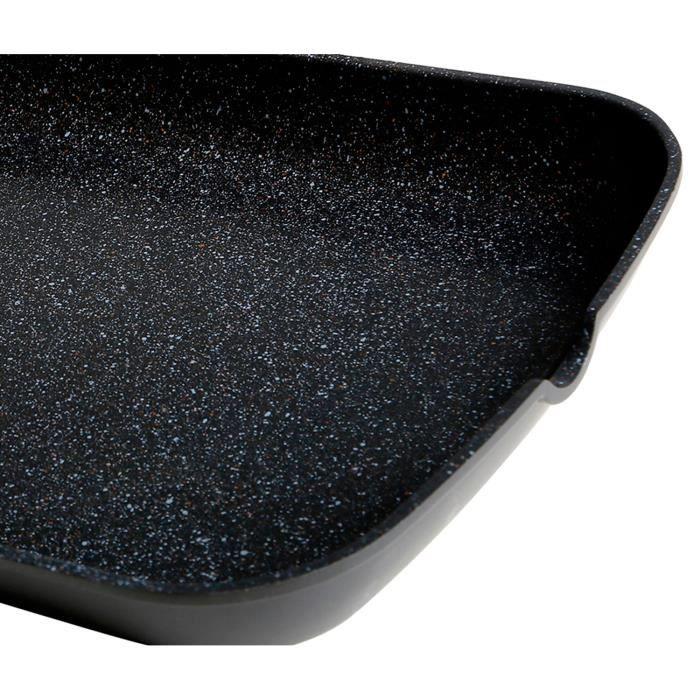 Poêle à griller - wecook - ecochef - 24x24cm - antiadhésive - fonte d'aluminium noir