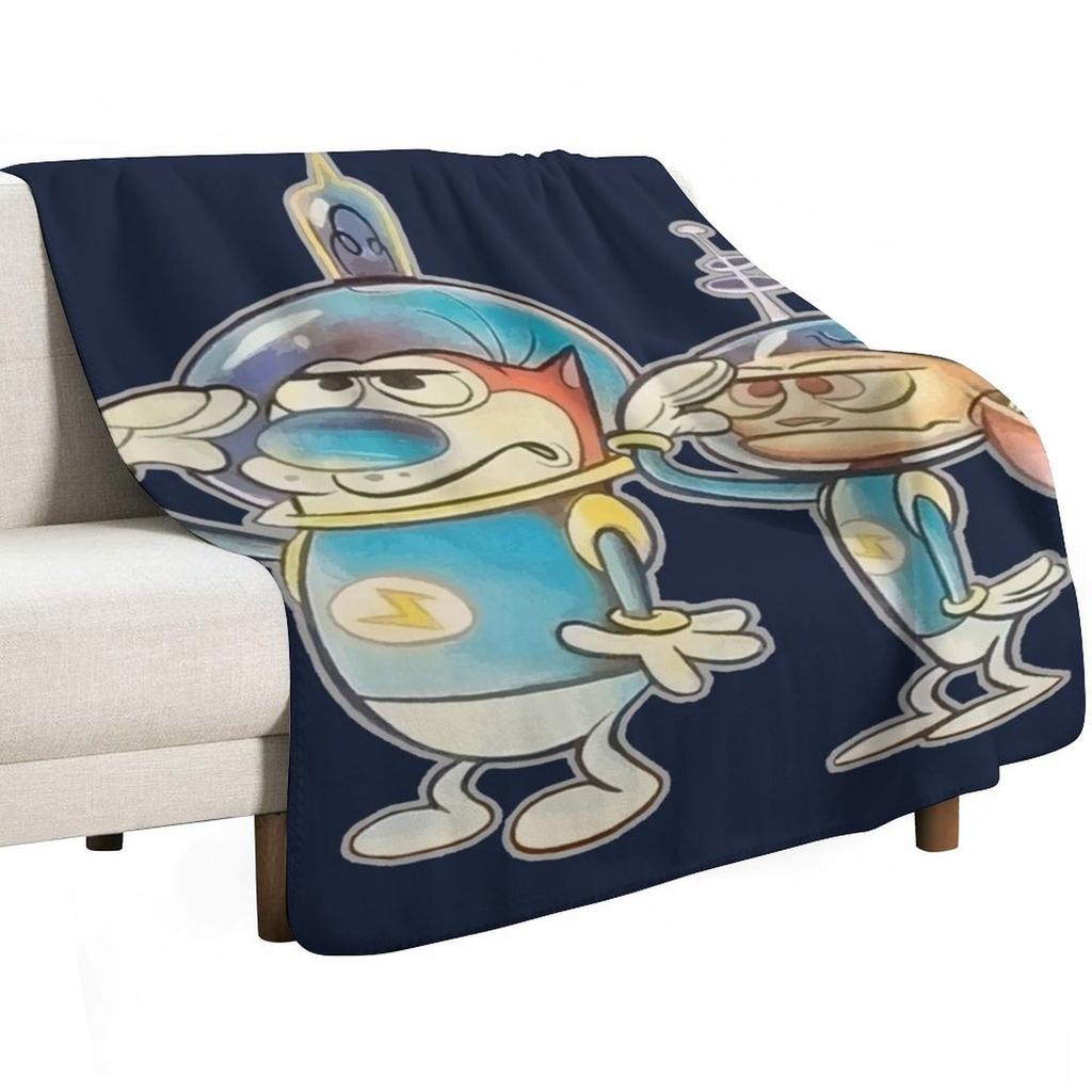 Ren and Stimpy Space Buddies Throw Blanket Flannel Fleece Soft Warm Throw Blanket