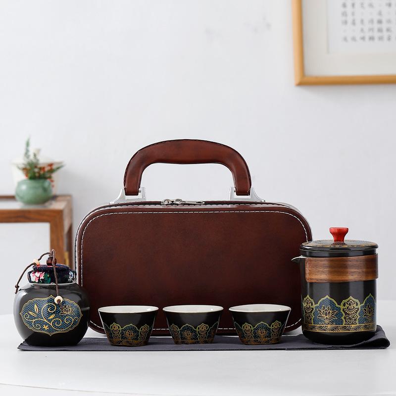Set de ceai ceramic de exterior set de călătorie tavă de ceai portabil magazin petrecere de celebrare suvenir