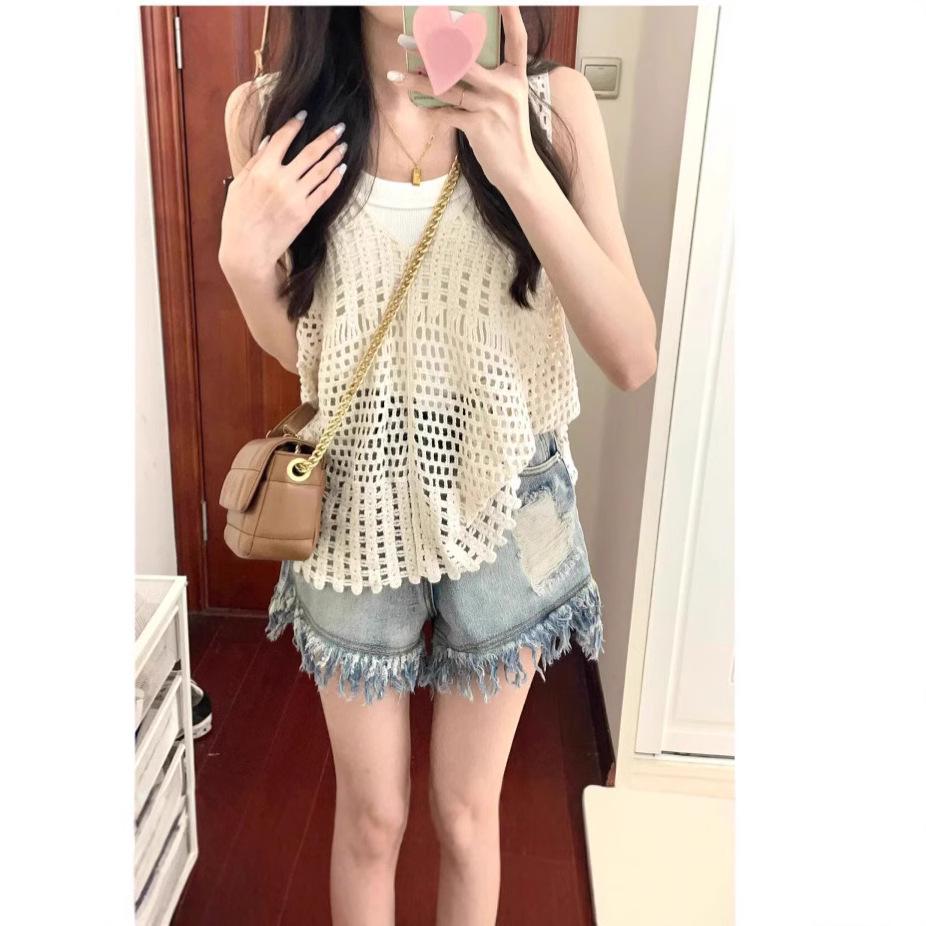 Women's Hollowed-Out Knit Vest - Summer 2025 Trendy French Design