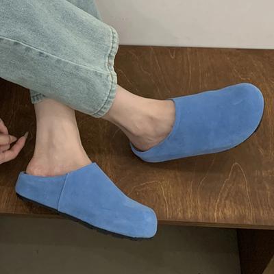 Dámské baleríny semišové pantofle ležérní slingback mules boty podzim designérské pohodlné nové mules boty 2024 šaty chůze zapatillas mujer