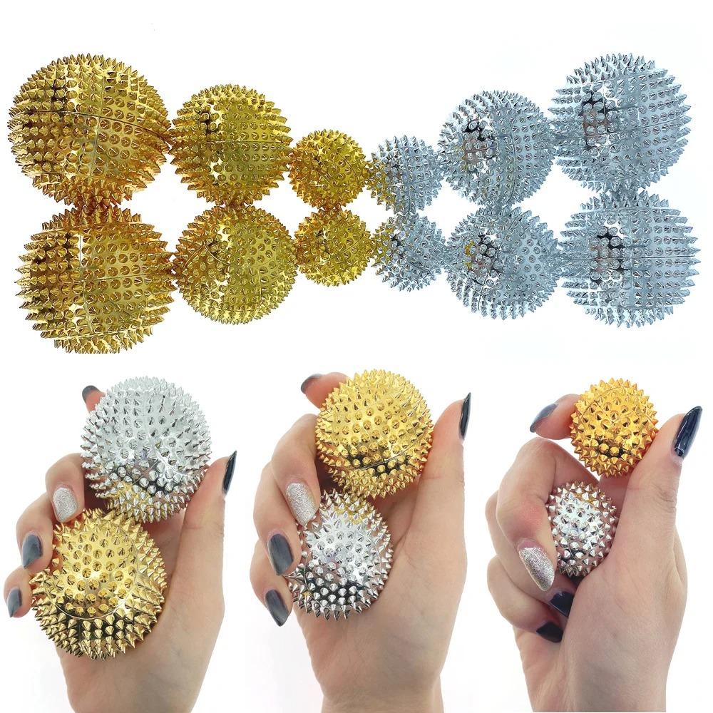 2Pcs ABS Hard Material Spiky Hand Roller Built-in Magnet Acupoint Massage Ball Office