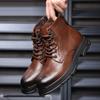 Fashion Men Comfortable Walking Boot 2024 Men's High-top Fashion Shoes New Motorcycle and Ankle Boots Waterproof Boots Men Leather Shoes