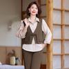 Chic Autumn Two-Piece Set: Shirt & Vest for Moms