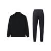 Li-Ning Solid Color Stand Collar Jacket Breathable Cuffed Sweatpants Casual Sports Suit Men Suit Black AWDT609-1+AKLT805-1
