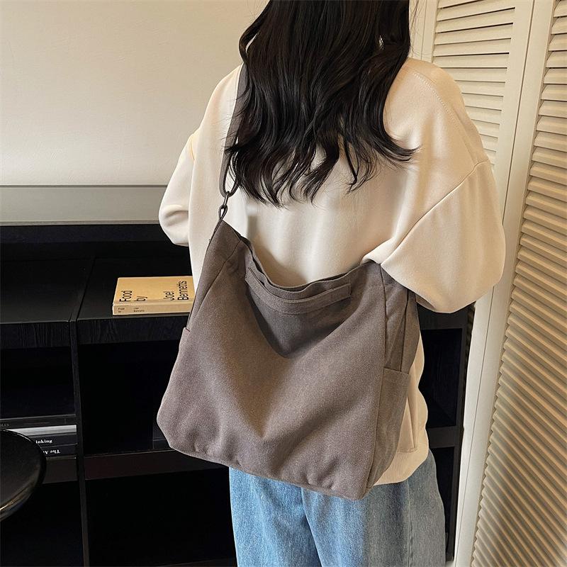 Casual Large-capacity Canvas Bag Women's 2025 New Simple Tote Bag Versatile Shoulder Messenger Bag One Piece Delivery