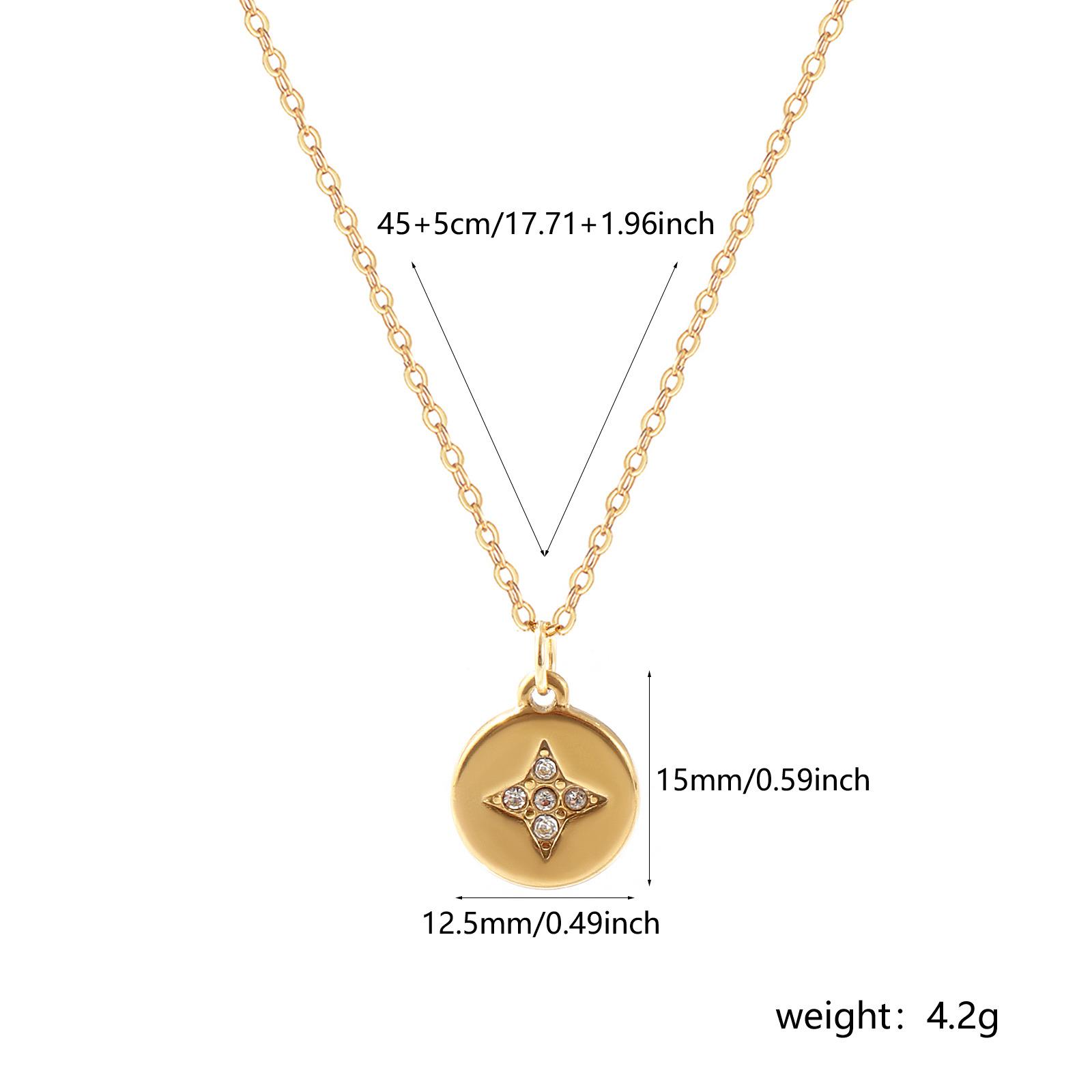 

304 Stainless Steel Galaxy 18K Real Gold Plated Pendant Necklace Rhinestone Cable Chain Star Necklace For Women Gift 45cm