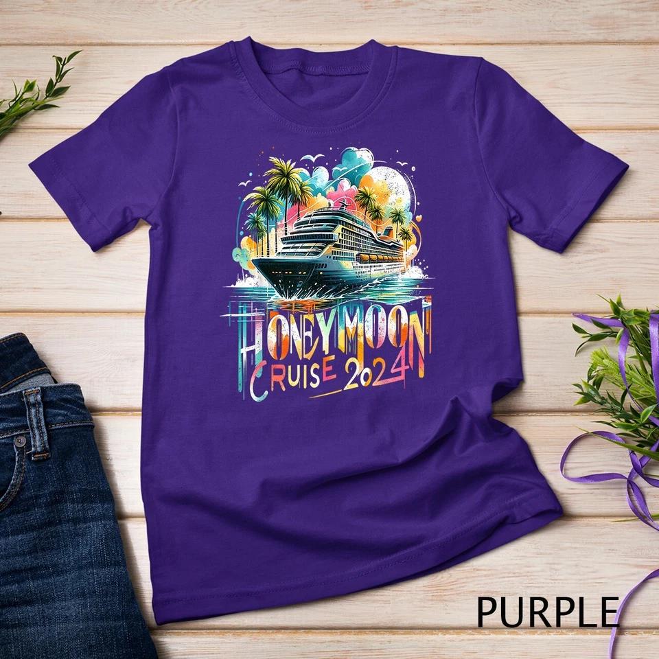 Happy Honeymoon Cruise 2024 Wedding Honeymoon Matching Gifts Unisex T-shirt 9 L