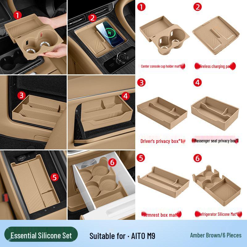 Essential Silicone Mat Set for AITO M7, M8, M9 Interior Decoration - Fits 26 Models