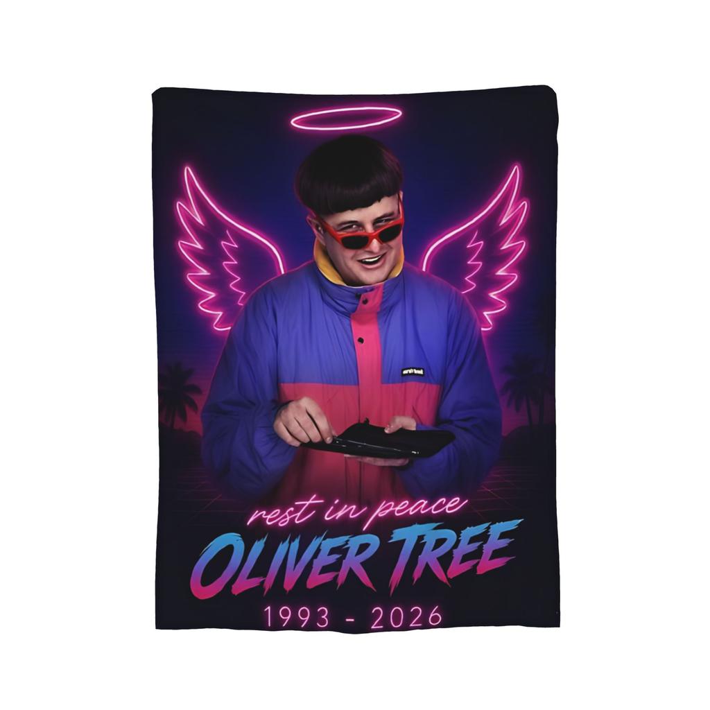 Oliver Tree Doodle Design Wool Blanket Funny Throw Blankets for Home xcm Quilt