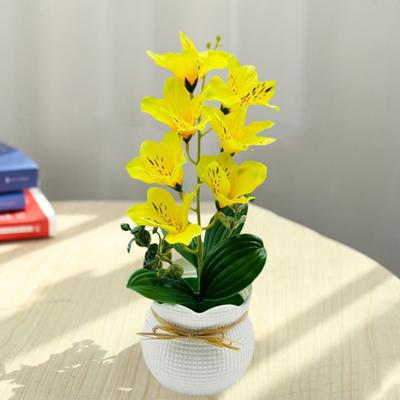 Artificial Potted Magnolia Flower 7 Head Home Office Living Room Table Centerpiece Wedding Faux Floral Plants