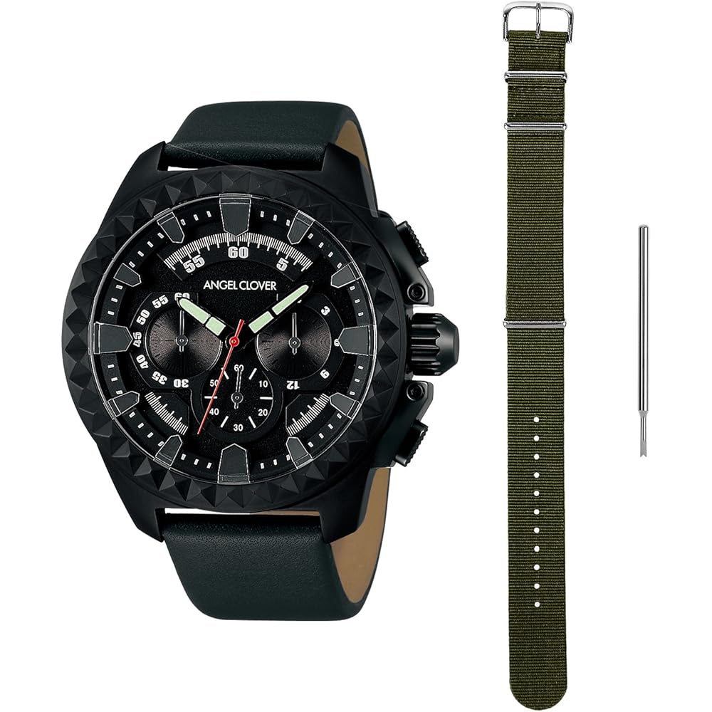 Angel Clover Rugged Watch, Black Dial, Stainless Steel, Quartz Movement, 46mm, Men's, RG46BBK-GRY, Official Warranty