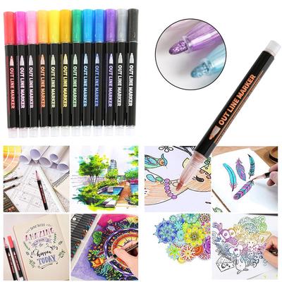 12 PC fixů Barvy Pera Umělecké sklo Psací fixy DIY 12ml