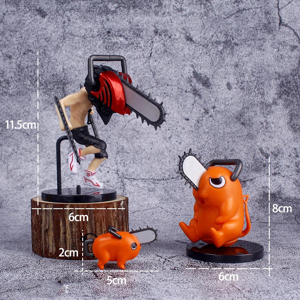 

3PCS Chainsaw Man Action Figures New PVC Denji Pochita Collection Model Set Toys Anime Peripherals Dolls Ornaments Kids Gift