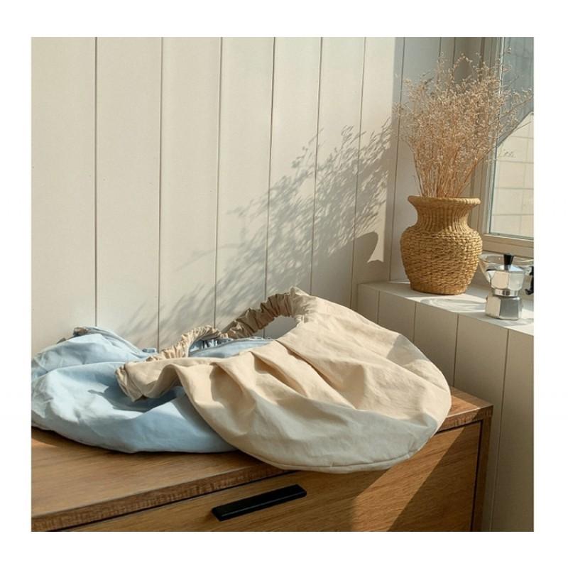 High-quality Bargain Price New Pastoral Style Pleated Lace Shoulder Strap Canvas Large Capacity Women's Single Bag Tote