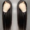 European American Hand-knitted Front Lace Wig Headgear Black Long Straight Hair Chemical Fiber T-shaped