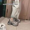 New platform muffin double-layer Paris dad shoes women's small casual shoes sneakers silver women's shoes