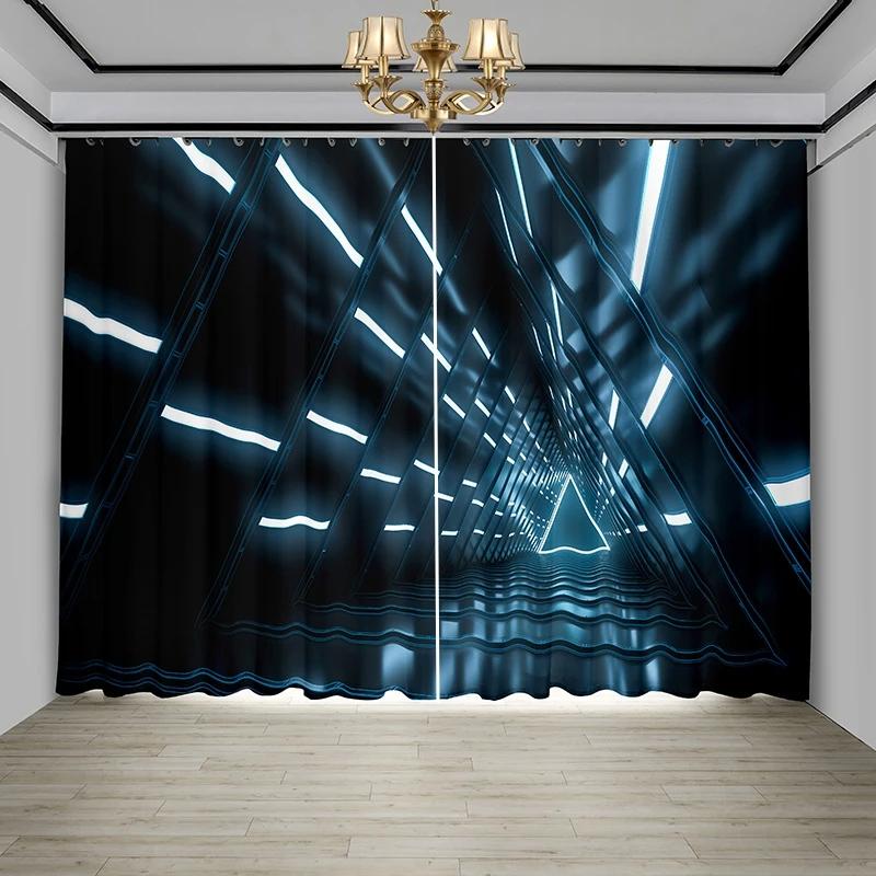 Nordic Ins Style Technology Sense Curtain Background Ktv Network Cafe Gaming Room Bedroom High Shading New Pattern Curtains Made Of Polyester Decor