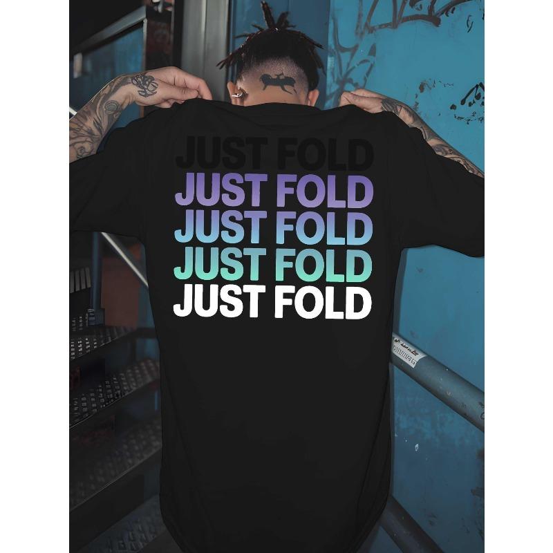 

Just Fold Men s T-shirts for Back Printed T-shirts for Basketball Training, Round Neck Short-sleeved Shirts Suitable for Street Fashion and Gym S чёрный