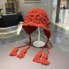 Women’s Retro Floral Crochet Hat - Autumn/Winter Woolen Headgear