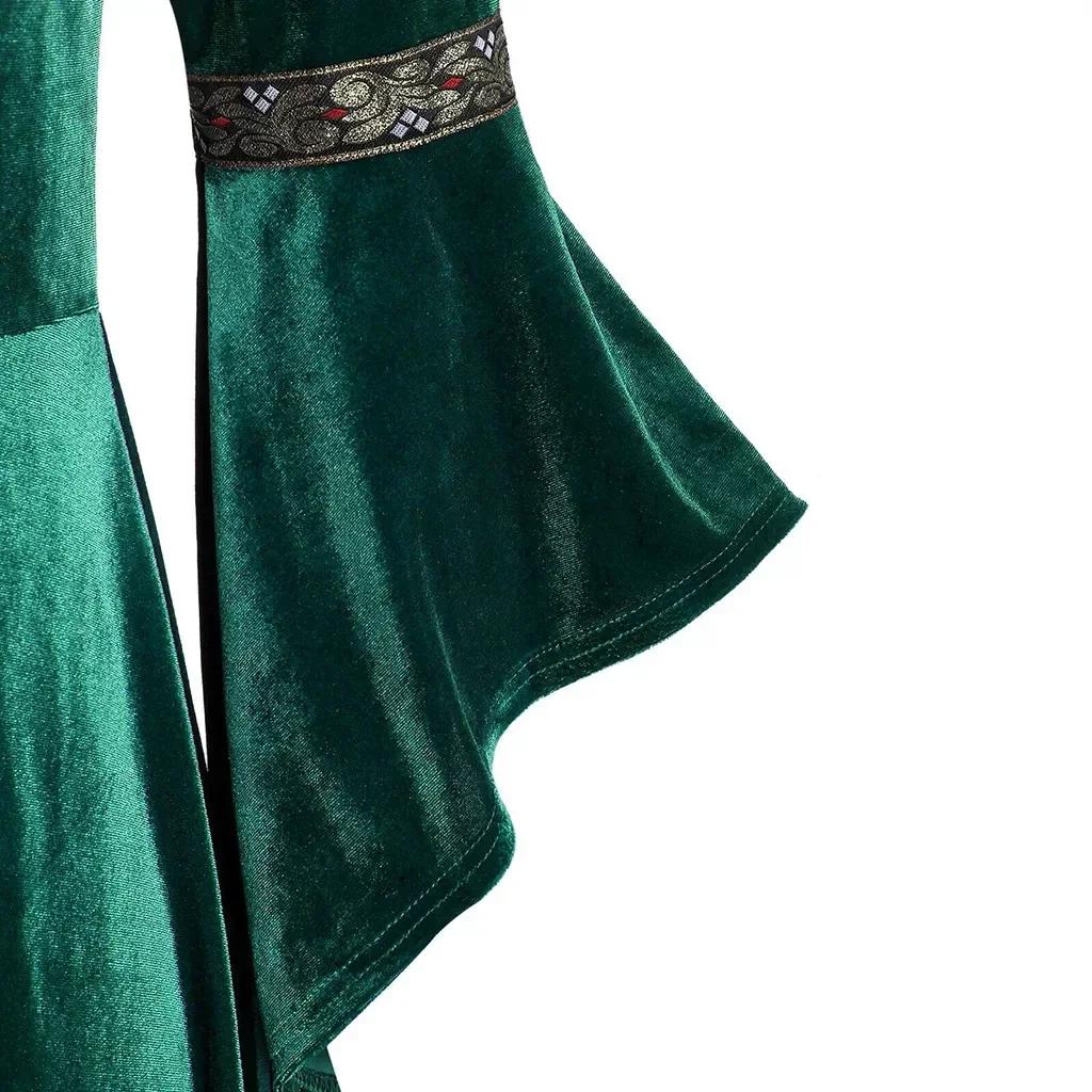 LYRIA Halloween Damenkleider Kostüme Für Damen Langarm Mittelalter Cosplay Vintage Vampir Hexe Viktorianisch Goth Bandagekleid