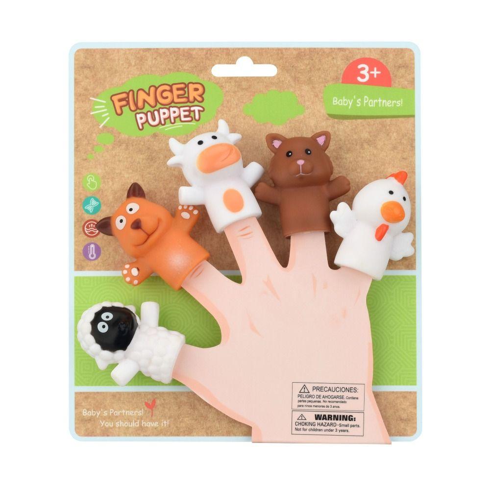 Safety Mini Animal Hand Puppet Colorful Dinosaur Finger Puppet Doll Finger Puppet Toy Set  Gifts