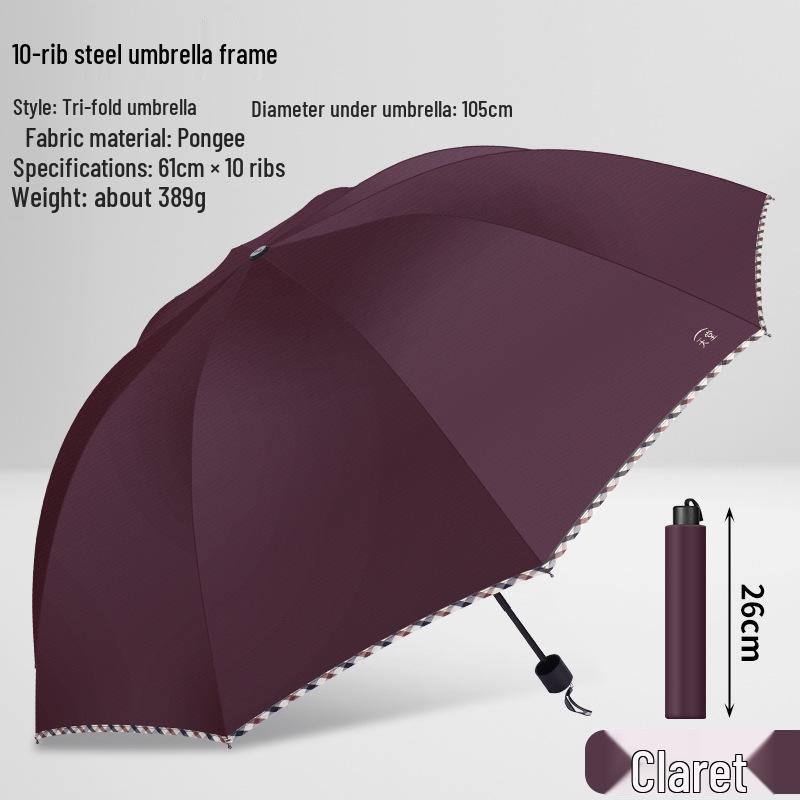 Tiantiansan XL Dual-Use Umbrella for Men and Women, Foldable, Sun & Rain Protection, Ten Ribs, Reinforced, Business Design.
