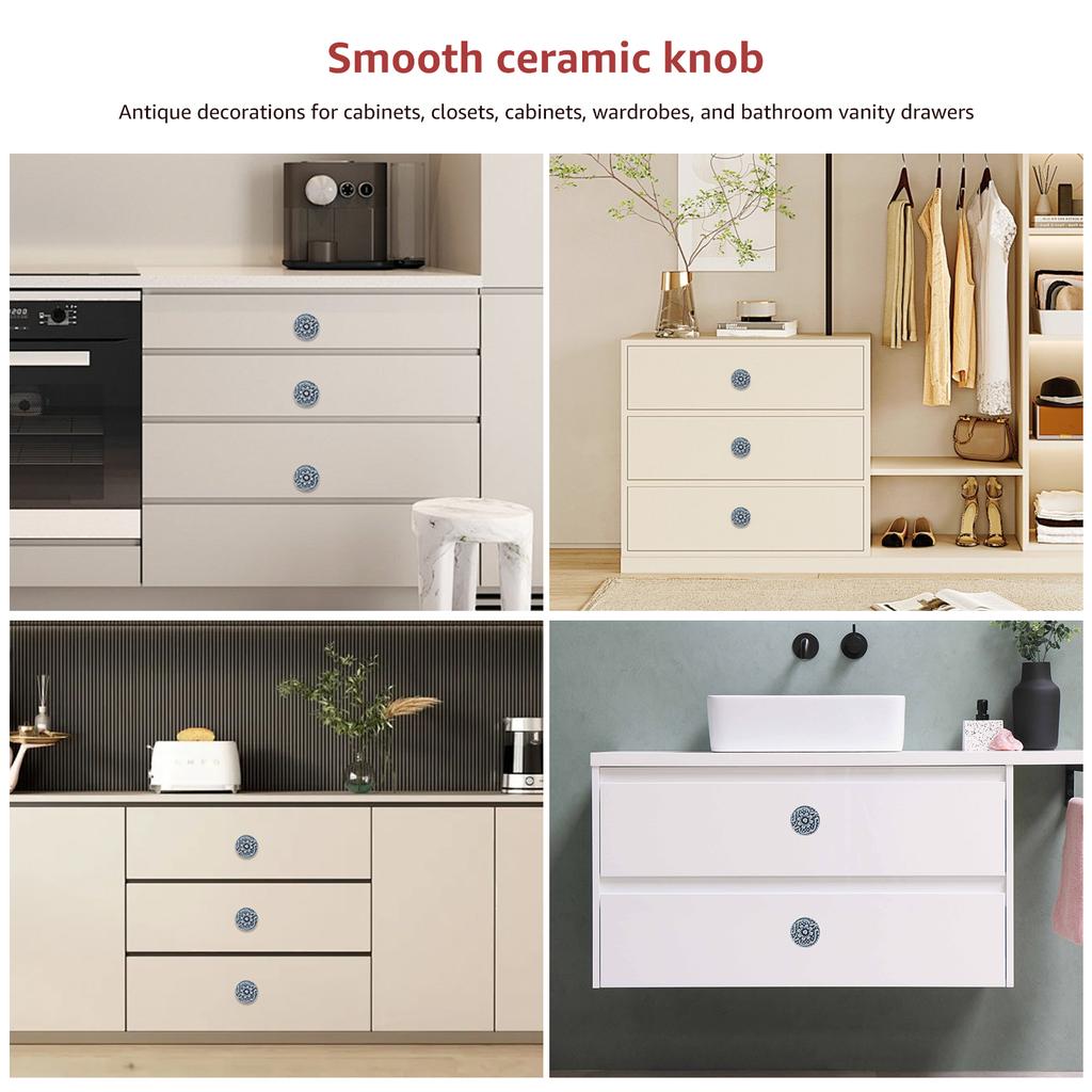 10/20 Stück Neuer Schubladengriff Retro Keramikmöbelknauf Griff mit Schrauben Dekorativer Mehrzweck SchranktürgriffKnauf