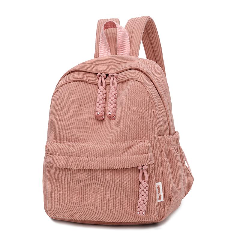 Kordfløyel Skolesekk Dame Ryggsekk Stor Kapasitet Student Reise Ryggsekk