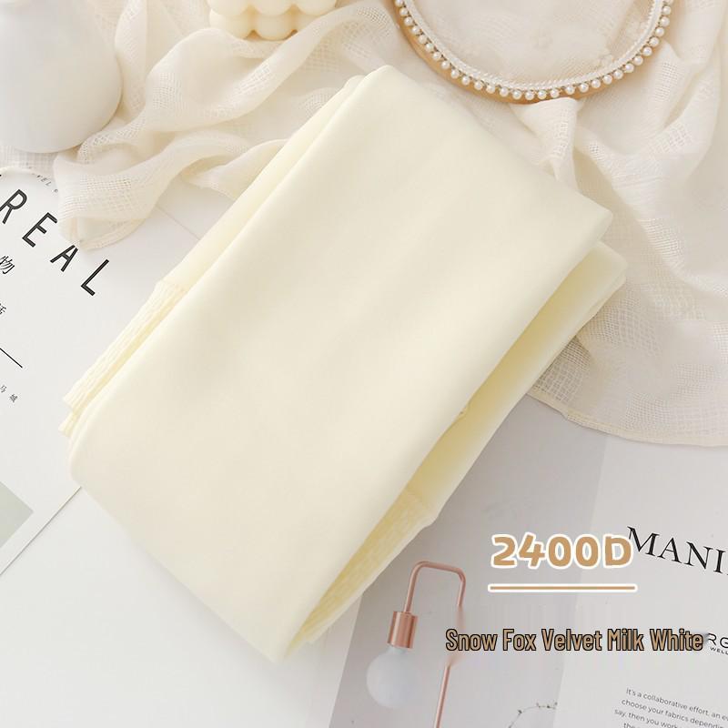 Women's High-Waist Cotton Leggings - Thick, Velvet-Lined, Stirrup Tights In Milk White & Beige for Autumn/Winter