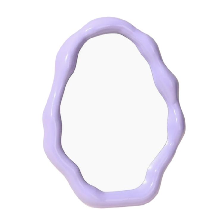 Artistic Cloud Shape Makeup Mirror for Desk and Tabletop Vanity Mirror with Adjustable Brackets Aesthetic Mirror Decors