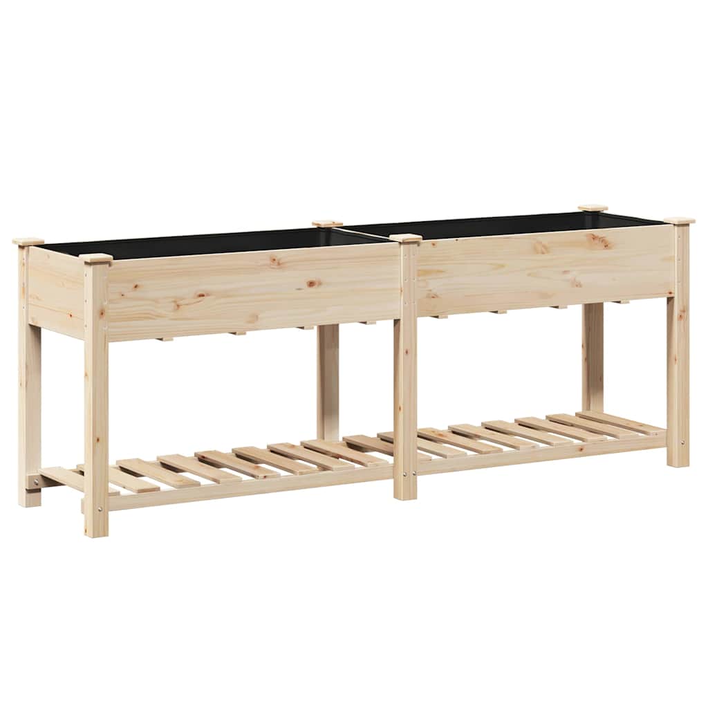 Garten Pflanzgefäß mit Regal Beige 203 x 53 x 76,5 cm