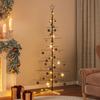 Vidaxl Metal Christmas Tree with Wooden Base, Black, 180 Cm