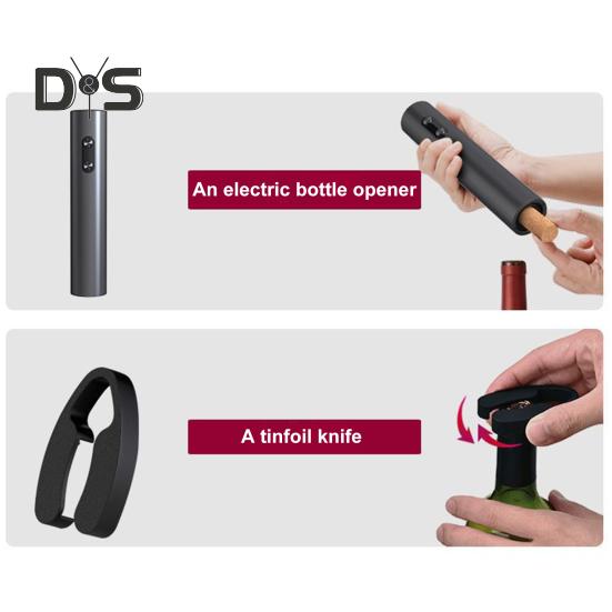 Deschidetor de vin electric Tibușon automat Dispenser de vin reîncărcabil Cutter de folie Dop cu vid Instrument eficient pentru deschizător de sticle pentru petreceri în bucătărie