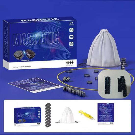 1 Set Magnetic Chess Game with String Stone Logic Thinking Educational Magnet Stone Toy Family Night