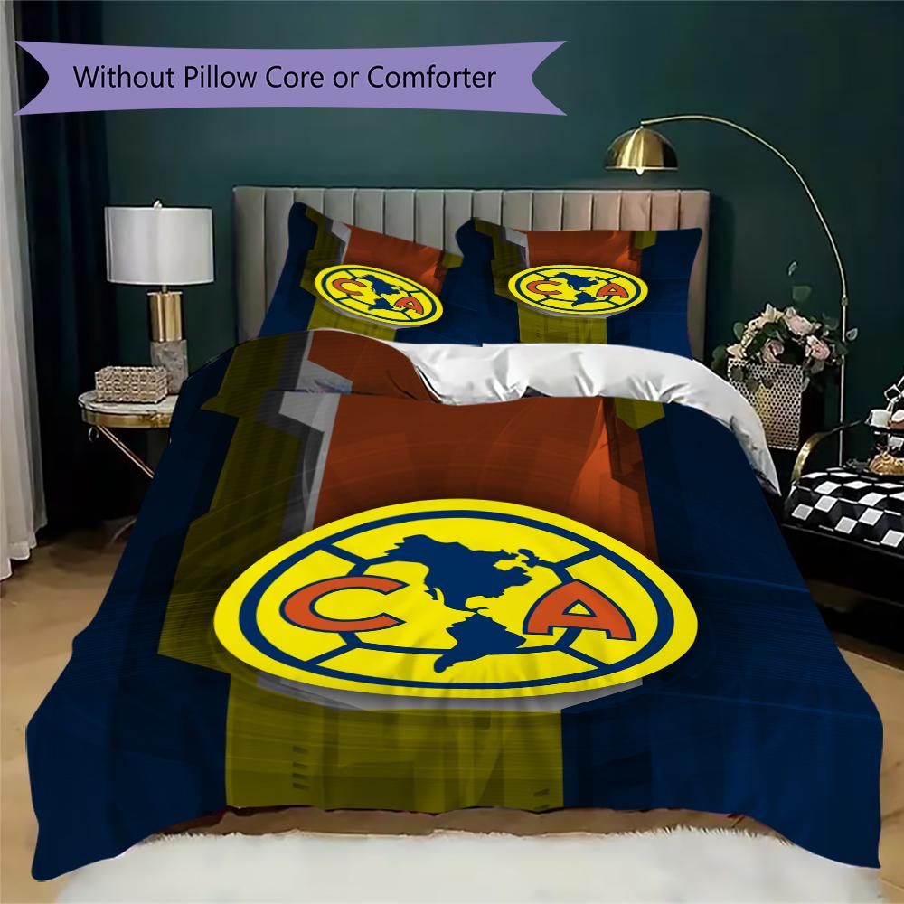 American Soccer Clubs Pattern Bedding uilt Set uilt Cover Pillowcase Home Decoration Birthday Gift (1 * duvet cover + 2 * pillowcase without core)05