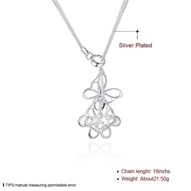 New 925 Sliver Three Butterfly Skeleton Snake Chain Necklace Fashion Jewelry For Women Trendy Wedding Engagement Birthday Gift