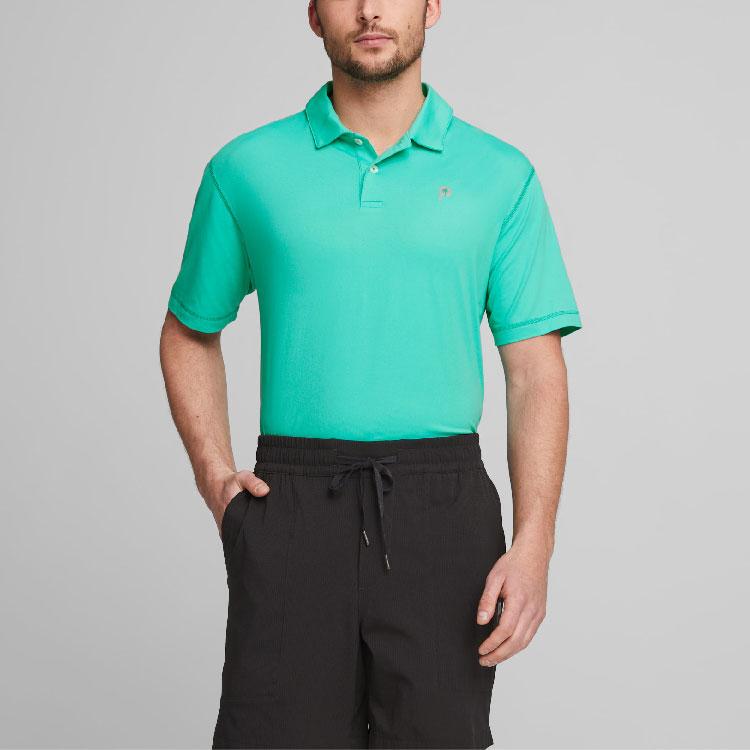 Puma Golf X Ptc Collaboration Polo Shirt Solid Color Casual Letter Print Short Sleeve Men Tops Light-Green 539201-03
