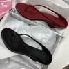 Rindsleder-Version~ Französische Nischen-Keilabsatz-Flip-Flop-Schuhe für Damen, neue vielseitige Sandalen mit hohem Absatz