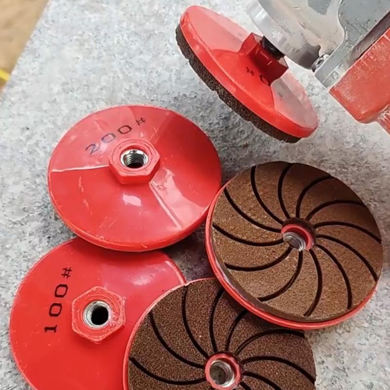 Carborundum Polishing Pad Round Carborundum Buffing Disc Wet Dry Granite Sanding Pad 50/100/200# For 100 Type Angle Grinder