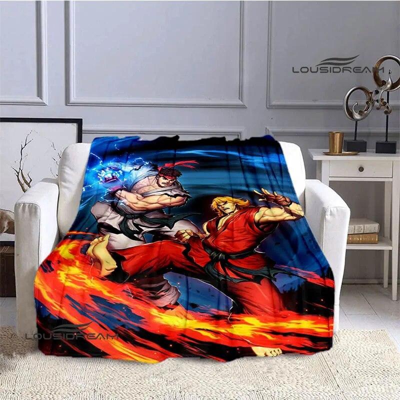 Classic Game Street Fighter Printed Blanket Flange Warm Blanket Bed Linings Home Travel Blanket Picnic Blanket Birthday Gift
