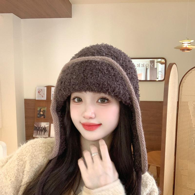

Winter 2025 New Ear Protector Baotou Hat Warm Lace-up Lei Feng Hat Student Solid Color Simple Flying Hat One Size