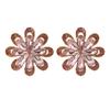 Elegant Alloy Diamondaccented Flower Earrings With Geometric Design For Wedding