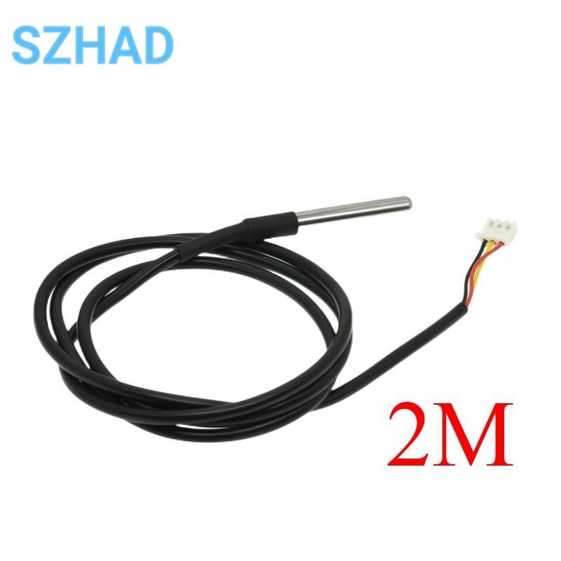 DS18B20 Stainless Steel Package 1/2/3/5Meter 100/200/300/500CM Waterproof 18b20 Cable Probe Temperature Sensor